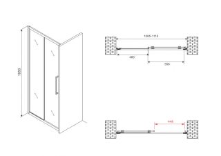 Душевая дверь ABBER Schwarzer Diamant AG30110BMH 110см чёрный